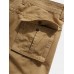 Mens Solid Color Multi Pocket Zipper Fly Mid Waist Casual Pants