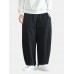 Mens Solid Color Cotton Linen Loose Casual Simple Wide Leg Pants